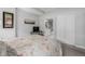 Comfortable bedroom with closet and view to the ensuite bathroom at 1975 N Grant St # 509, Denver, CO 80203