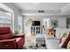 Comfortable living room featuring a large window, seating area, and contemporary decor at 1975 N Grant St # 509, Denver, CO 80203