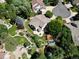 Aerial view of home showcasing backyard with mature trees and landscaping at 12705 Kalamath Ct, Westminster, CO 80234