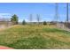 A fully fenced backyard featuring a well-maintained lawn and mature trees providing privacy at 17216 E Trailmaster Dr, Parker, CO 80134