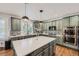Renovated kitchen with green cabinets and stainless steel appliances at 6017 Merchant Pl, Parker, CO 80134