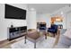 Open living area with modern furniture, a large TV, and easy access to dining and kitchen at 5765 N Genoa Way # 1-103, Aurora, CO 80019
