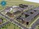 An aerial rendering of The Brickyard in Castle Rock, Colorado, showcases the modern architecture and community layout at 1445 Colebrook Ct, Castle Rock, CO 80109