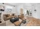Staged living room features contemporary decor, a large window, and hardwood floors for a modern living space at 1445 Colebrook Ct, Castle Rock, CO 80109