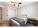 Bedroom with neutral gray walls, carpet, and closet at 11335 Haswell Dr, Parker, CO 80134