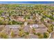 Charming neighborhood aerial view with mature trees, lake, and easy access to parking and entry at 5872 W Asbury Pl, Lakewood, CO 80227