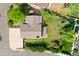 Aerial view of a well-maintained property featuring a spacious backyard, patio, and lush landscaping at 3907 E 133Rd Ct, Thornton, CO 80241