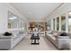 Spacious living area flows into the kitchen, with modern sofas, neutral decor, and bright, open design at 700 Utica Ave, Boulder, CO 80304