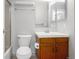 Bathroom featuring a shower and tub combo and neutral tile at 3600 S Pierce St # 2-201, Lakewood, CO 80235