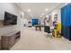 Spacious basement with a pool table, television and game machine at 3762 White Rose Loop, Castle Rock, CO 80108