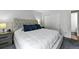 Bright main bedroom featuring a tufted headboard, large closet, and neutral colors at 19616 E Milan Cir, Aurora, CO 80013