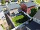Aerial view of the home with large fenced backyard and patio at 20768 Randolph Pl, Denver, CO 80249