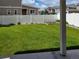 Large fenced backyard with expansive lawn at 20768 Randolph Pl, Denver, CO 80249