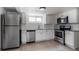 Modern kitchen featuring stainless steel appliances and white cabinets at 4325 S Cherokee St, Englewood, CO 80110