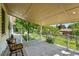 Inviting covered patio with a comfortable seating area and views of the landscaped yard at 3570 E Arapahoe Pl, Centennial, CO 80122