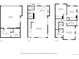 Detailed floor plan showing layout of the first, second and third floors of a home at 701 N Roslyn St # 36, Denver, CO 80230