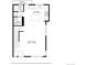 Floor plan showing a living room, kitchen, and balcony on the second floor at 701 N Roslyn St # 36, Denver, CO 80230