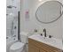 Modern bathroom with a walk-in shower, stylish vanity, and elegant fixtures at 288 S Sherman St, Denver, CO 80209