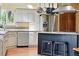 Close-up of kitchen featuring stainless steel appliances and an island with seating at 19640 Four Winds Way, Monument, CO 80132