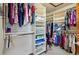 Organized walk-in closet boasts ample shelving and hanging space for clothes and accessories at 19640 Four Winds Way, Monument, CO 80132