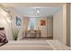 A finished basement bedroom with built in desk and closet at 3075 N Elm Ave, Denver, CO 80207