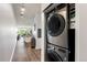 Stackable LG washer and dryer in a closet at 7240 W Custer Ave # 205, Lakewood, CO 80226