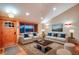 Elegant living room featuring hardwood floors, recessed lighting, and stylish furniture at 3428 W County Road 4, Berthoud, CO 80513