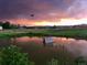 Scenic view of the pond at sunset, complete with ducks and a charming duck house at 3428 W County Road 4, Berthoud, CO 80513