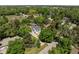 An aerial view shows a charming home nestled among mature trees in a serene neighborhood at 1033 Estes St, Lakewood, CO 80215