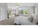 Main bedroom features vaulted ceilings, a fireplace, and sliding glass doors to the outside deck at 1033 Estes St, Lakewood, CO 80215