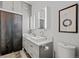 Modern bathroom with double sinks, stylish vanities, and a contemporary design at 1050 Cherokee St # 403, Denver, CO 80204