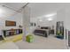 Spacious bedroom with concrete pillar, stylish decor, and neutral color palette at 1050 Cherokee St # 403, Denver, CO 80204