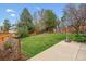 Large backyard with a well-manicured lawn, a basketball hoop, and privacy fencing at 6062 S Emporia Cir, Englewood, CO 80111