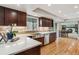 Modern kitchen featuring dark cabinetry, stainless steel appliances, and ample counter space at 6062 S Emporia Cir, Englewood, CO 80111