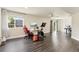 Spacious basement is perfect for work and exercise with desks, monitors, and a Peloton at 239 S Old Hammer St, Aurora, CO 80018
