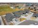 Aerial view of new homes close to community park, sports fields, and playground at 331 Josef Cir, Fort Lupton, CO 80621