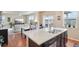 Modern kitchen island with granite countertops and views into the living room at 2042 Shadow Creek Dr, Castle Rock, CO 80104