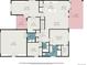 Detailed main floor plan highlighting the layout, including the living room, kitchen, primary bedroom, and balcony at 21062 Hawthorne Ln, Parker, CO 80138
