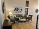 Well-lit living room featuring modern decor, comfortable seating, and stylish artwork at 9810 Venneford Ranch Rd, Highlands Ranch, CO 80126