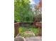 A tranquil backyard featuring lush greenery, flowering plants, and a wooden fence at 6506 S Robb Way, Littleton, CO 80127