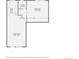 Floor plan showing a living room, bedroom, kitchen and bathroom at 1180 Yosemite St # 110, Denver, CO 80220