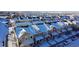 Aerial view of townhouses in a snow covered community at 13616 Garfield St # B, Thornton, CO 80602