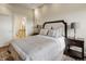 Comfortable bedroom with an ensuite bathroom with luxurious finishes and fixtures at 5455 Landmark Pl # 1009, Greenwood Village, CO 80111