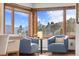 Cozy nook with large windows boasting mountain views, complemented by stylish seating and decor at 2063 Montane E Dr, Golden, CO 80401