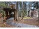 Scenic covered walkway leading to the house, surrounded by tall aspen and pine trees at 10419 Christopher Dr, Conifer, CO 80433
