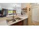 Modern kitchen featuring stainless steel sinks and an open view to the dining and living spaces at 2880 S Locust St # 305N, Denver, CO 80222