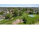 A neighborhood park offers a playground and sports court, enhancing community living in this desirable location at 201 Shenandoah Way, Brighton, CO 80603