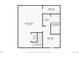 Basement floor plan with a bedroom, bathroom and Gathering room at 6144 S Fulton St, Englewood, CO 80111