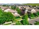 Beautiful aerial view of homes nestled among lush greenery in a well-planned, suburban community at 10328 Bluffmont Dr, Lone Tree, CO 80124