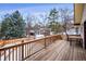 Deck overlooking backyard; table and view at 2780 Juniper Dr, Golden, CO 80401